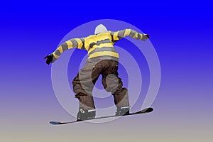 Snowboarder jumping