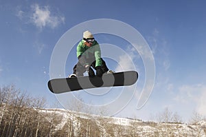 Snowboarder Jumping Against Sky