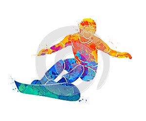 Snowboarder jumping sport