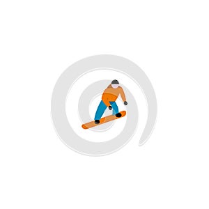 Snowboarder jumping sport. Vector illustration isolated on white background