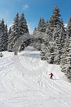 Snowboarder in mountains