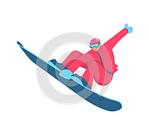 Snowboarder performing a trick jump