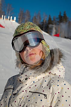 Snowboarder on ski slopes