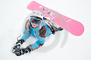 Snowboarder in snow storm