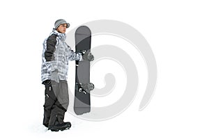 Snowboarder and snowboard