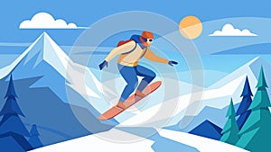 A snowboarder soaring through a snowcovered mountain range performing tricks and perfecting their technique in a photo
