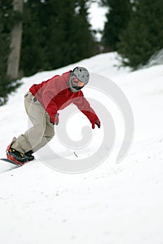 Snowboarder turn