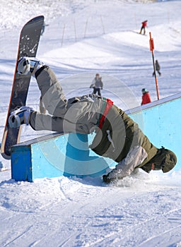 Snowboarder wipeout photo