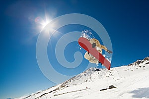 Snowboarding action