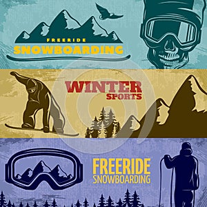 Snowboarding Banner Set