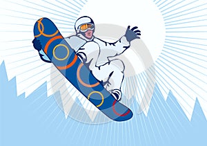 Snowboarding blue photo