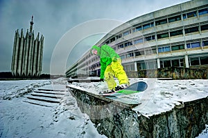 Snowboarding in the city