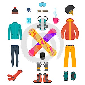 Snowboarding equipment set