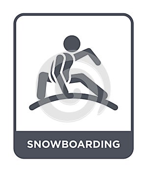 snowboarding icon in trendy design style. snowboarding icon isolated on white background. snowboarding vector icon simple and