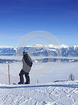 Snowboarding over the clouds
