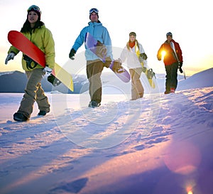 Snowboarding People Recreation Outdoors Hobby Concept