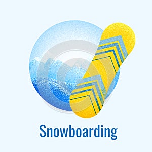 Snowboarding retro banner