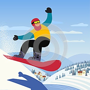 Snowboarding sport poster