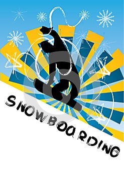 Snowboarding vector illustration