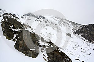 Snowcapped montain in High Tatra