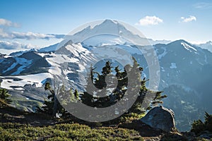 Snowcapped Mount Baker, Ptarmigan Ridge, Washington state Cascades