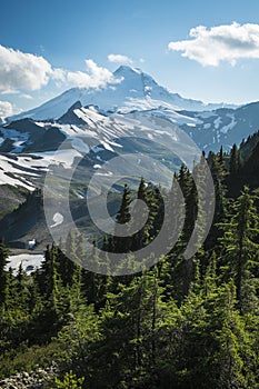 Snowcapped Mount Baker, Ptarmigan Ridge, Washington state Cascades