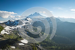 Snowcapped Mount Baker, Ptarmigan Ridge, Washington state Cascades