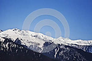 Snowcapped mountain range, Manali, Himachal Pradesh, India