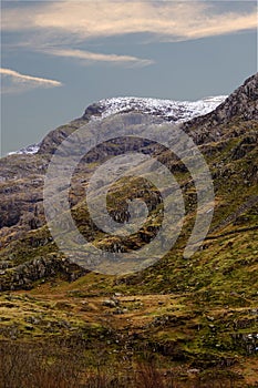 Snowcapped Mountain in Wales photo