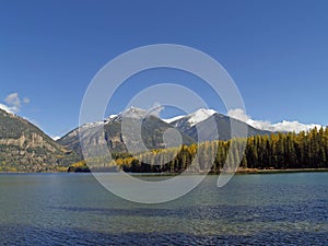 Snowcapped Mountains and Lake