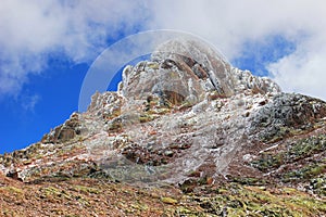 Snowcapped Paglia Orba Peak, 2525 masl, in the Golo Valley, Central Corsica, France, Europe photo