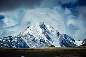 Snowcapped peaks of Altai tavan bogd mountains in western Mongolia.