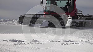 Snowcat Preparing a Ski Piste for Competition