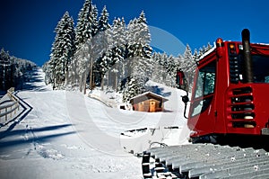 Snowcat on a Ski Resort