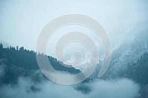 snowcladded mountains on a cloudy day