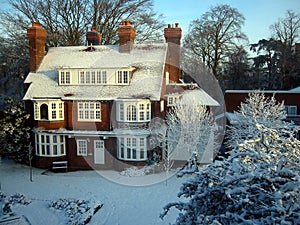 Snowcovered House on a Clear Day photo