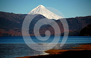 Snowcovered Lanin volcano