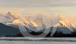 Snowcovered Mountains in Alaska.