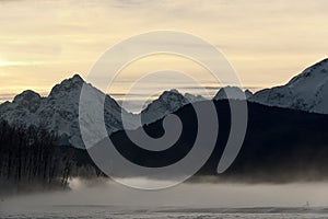 Snowcovered Mountains in Alaska. photo