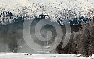 Snowcovered Mountains in Alaska. photo