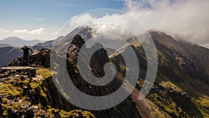 Snowdon mountain landscapes in Snowdonia National Park, Wales, UK.