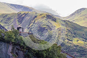 Snowdonia Hills, with slate quarry in foreground