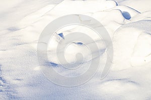 Snowdrift close-up, close-up, great winter promotional backdrop