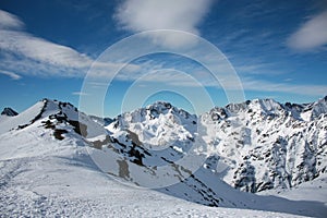 Snowed mountain photo