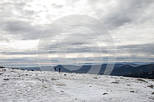 Snowed mountain at winter landscape