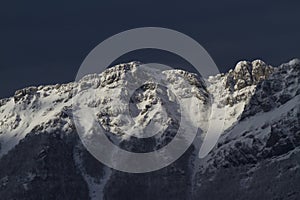 Snowed mountains of Aralar mountain range