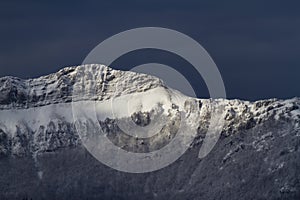 Snowed mountains of Aralar mountain range