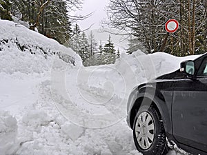 Snowed road closed
