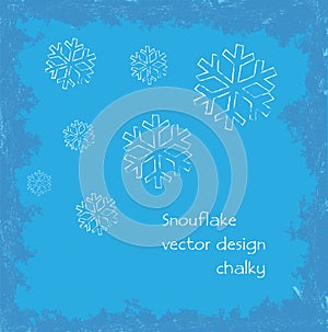 Snowfakes with frozen frame, winter motive greeting card