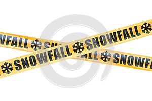 Snowfall Caution Barrier Tapes, 3D rendering